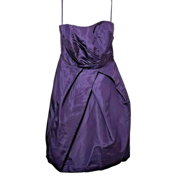 Priscilla of Boston Silk Strapless Cocktail Dress Purple Size 2 Bridesmaid Forma - Picture 7 of 8